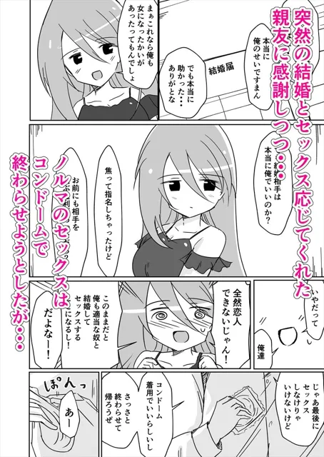 [よるよる]結婚してセックスしなければ出られない部屋に閉じ込められたので女体化した元男の親友と結婚してセックスすることにした