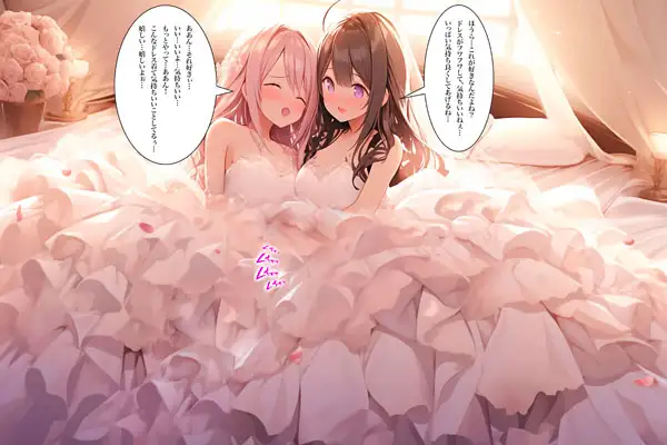 [Dresscco]ドレス美少女23 ウエディングドレスに酔いしれる二人(百合4)