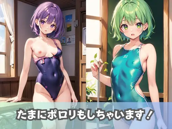 [AI美女コレクション]【スク水貧乳女子】ちっぱい女子校生がスクール水着に着替えたら?つるぺたJKが興奮して乳首勃起!たまにポロリ