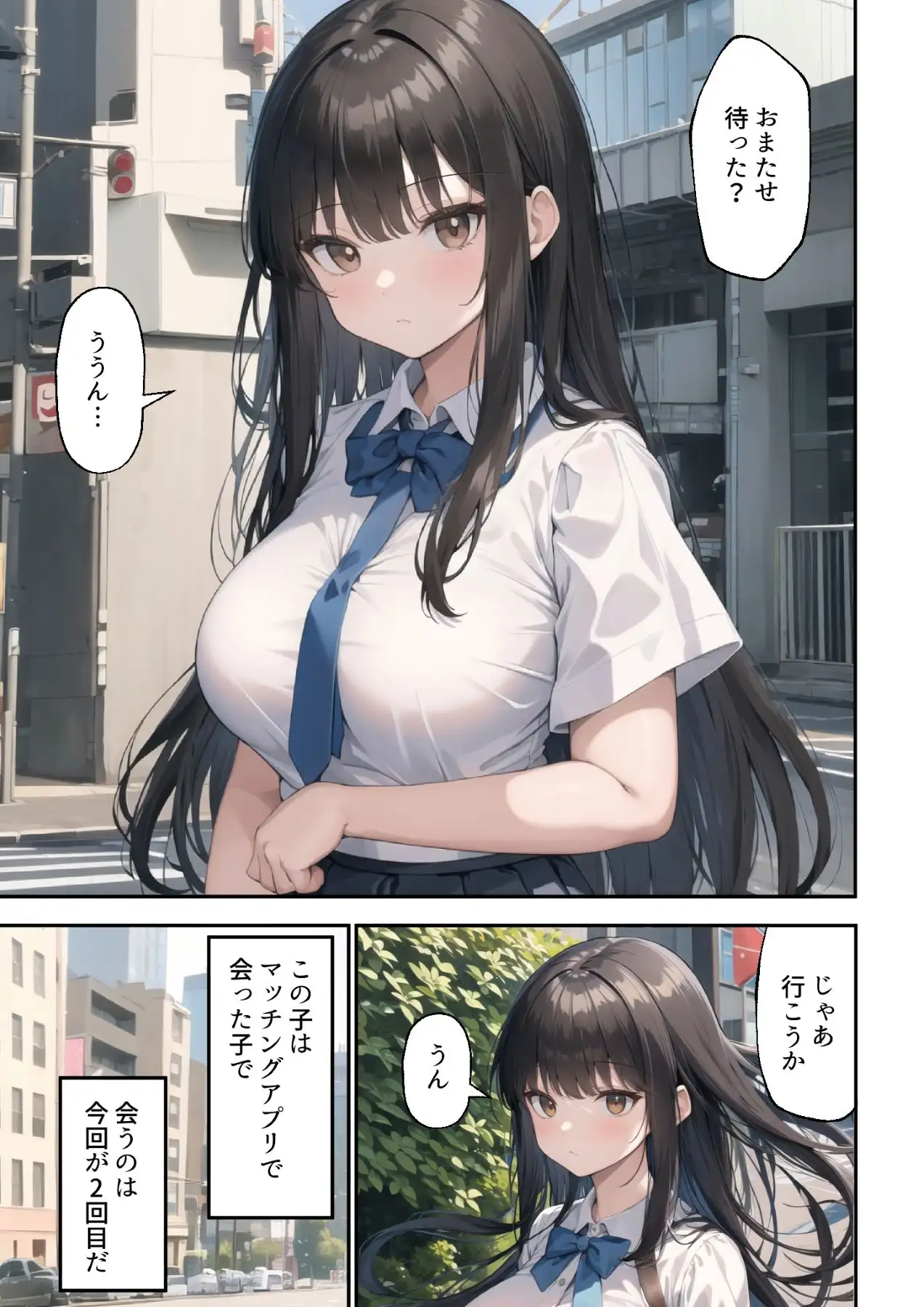 [とるんかた]無口な黒髪ぱっつん巨乳少女と会った結果