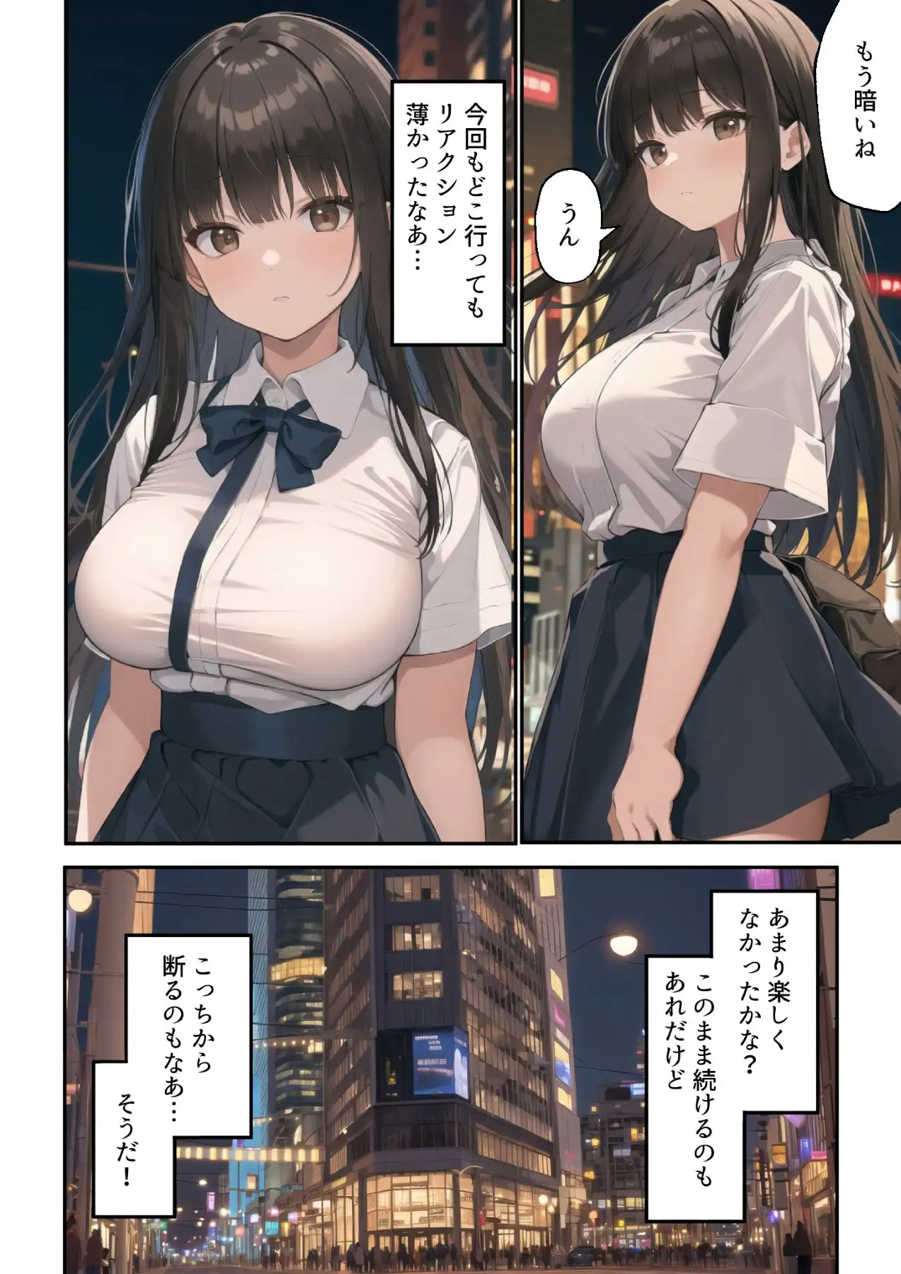 [とるんかた]無口な黒髪ぱっつん巨乳少女と会った結果