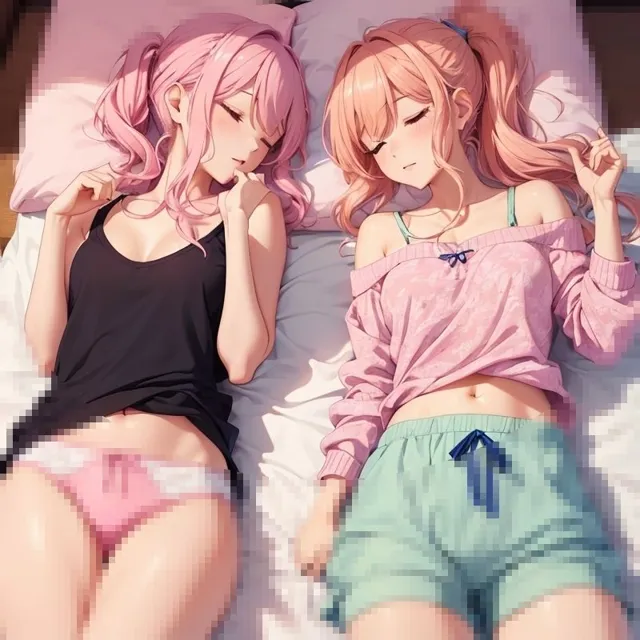 [BMさん]暑くてエロい格好で寝てる美人姉妹