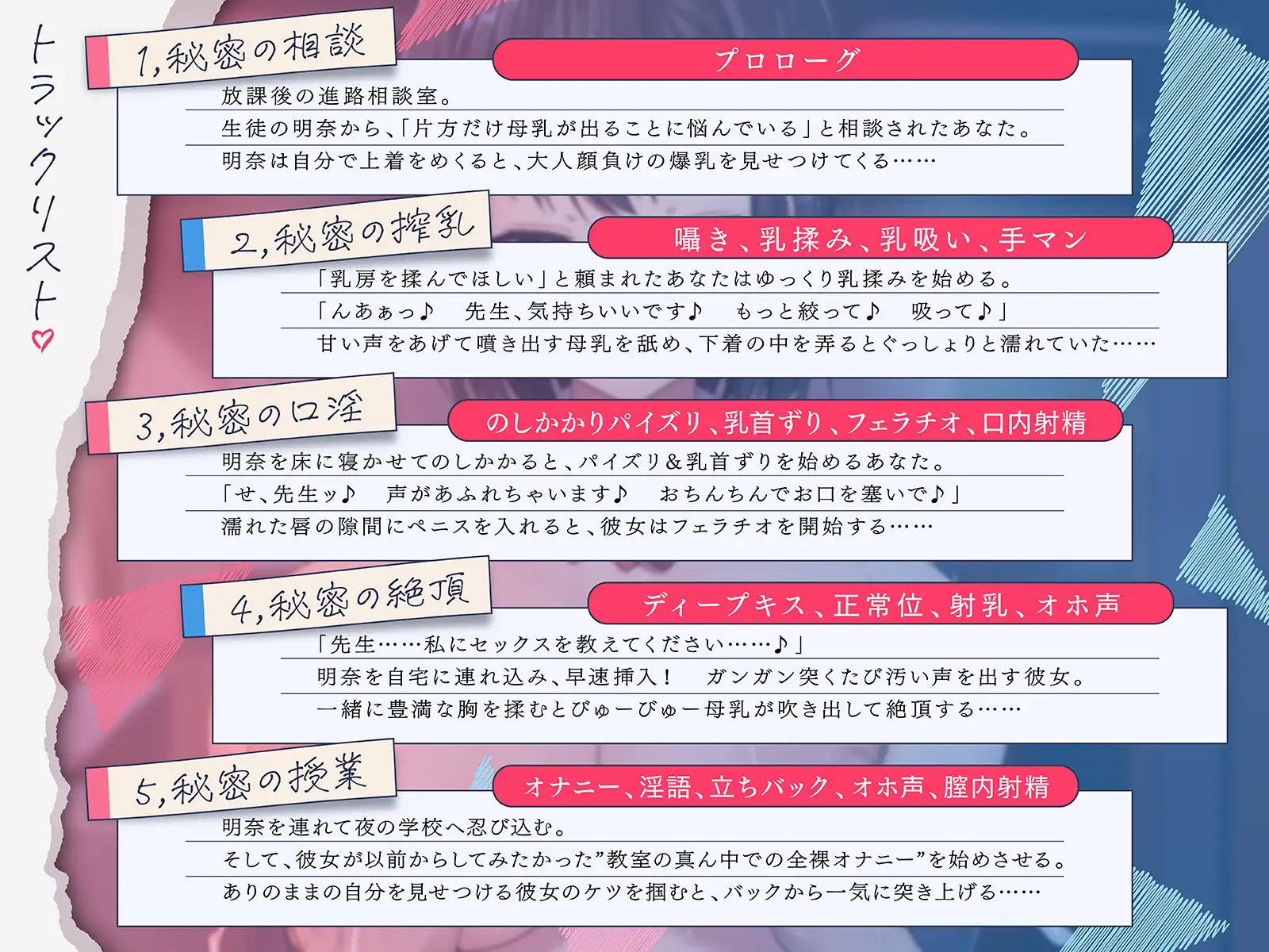 [一番乳搾り]学園一の真面目JKは、あなたを搾乳プレイで誘惑するド淫乱♪(KU100マイク収録作品)