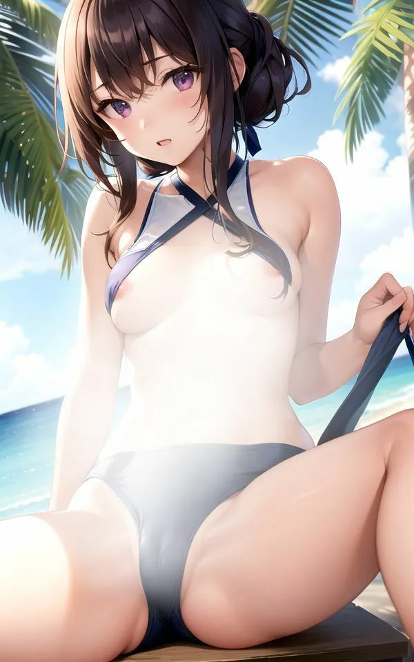 [AIblue]スク水女子のえっちなおっぱい