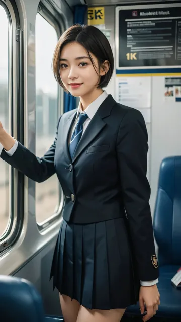 [AI GAL 24]スケスケカメラで電車の制服美女を撮影した結果