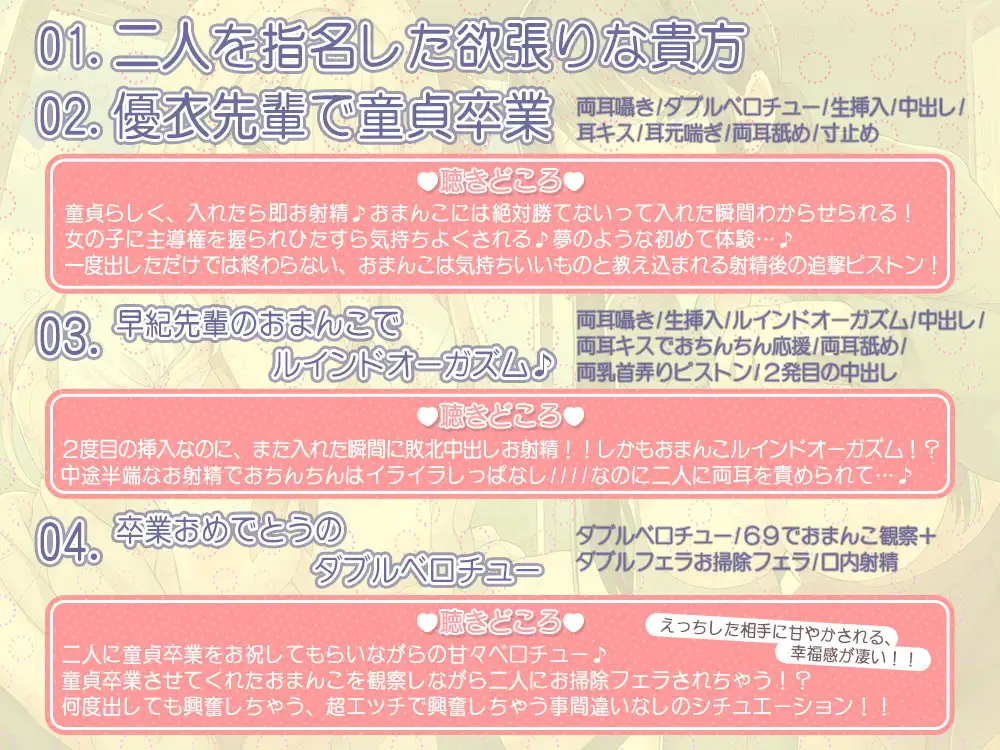 [ひだまりみるくてぃ]放課後筆おろし部～憧れの先輩達に挟まれて極上の童貞卒業エッチ～