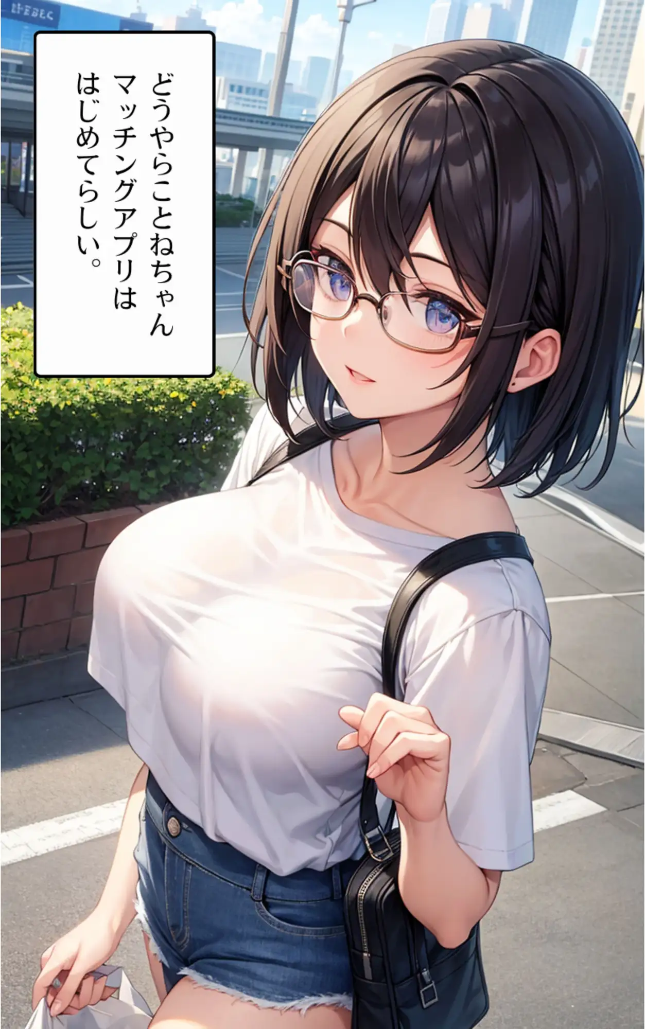 [ちぐはぐくりえいと]マッチングアプリで出会った陰キャ巨乳がえちえちだった件