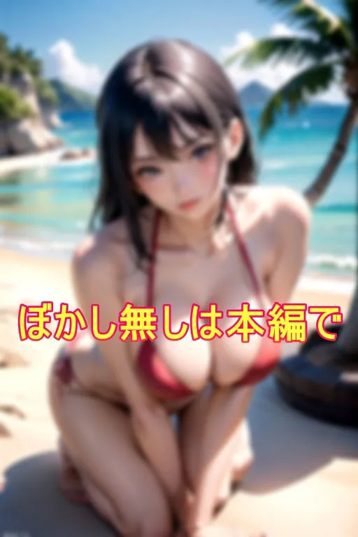 [三打弩夢]海でみつけた爆乳ビキニ娘に媚薬入日焼け止めを塗り、強●発情させて即ハメ中出し