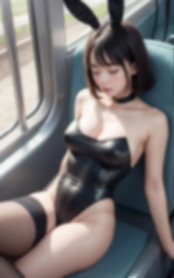 [おやすみバニー]電車で寝ているバニーガールにセクハラしまくった画像コレクション