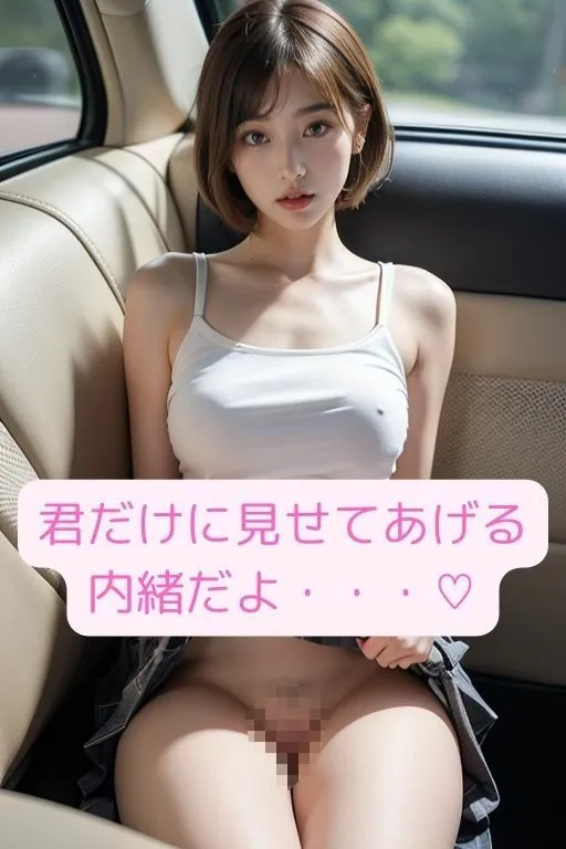 [美女AI]【90%OFF】車で内緒のプレイ 狭い車内で2人だけの秘密