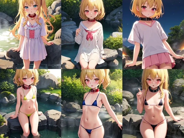 [メスの本能]【90%OFF】ちっぱい金髪少女をペットにして温泉セックスでアヘ顔にしまくった