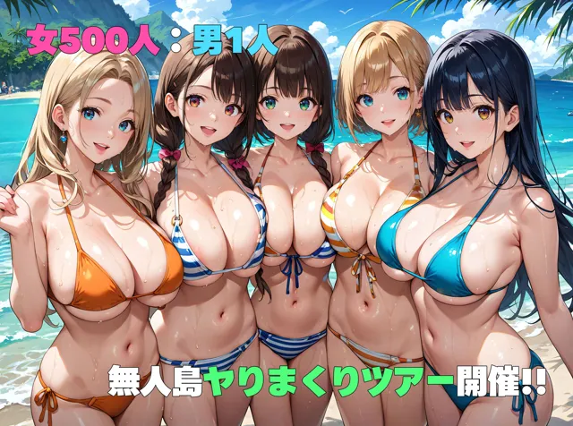 [肉まんじゅう]【50%OFF】爆乳アイランド！女500人:男1人のヤりまくりハーレムツアー！