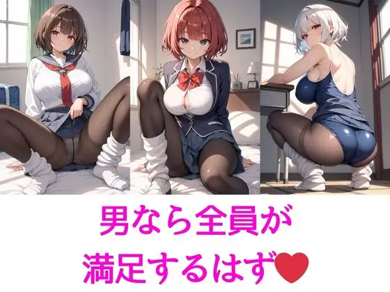 [AIバブみ]男なら絶対見たい!ルーズソックス×黒スト×制服&スク水&体操着