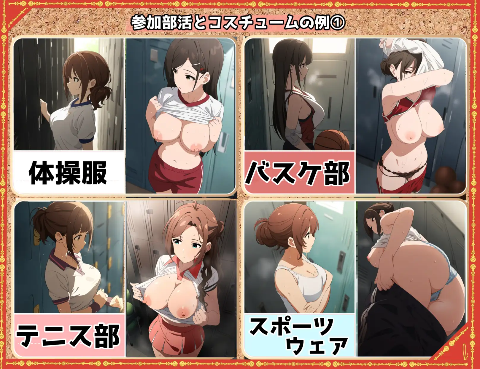 [青山堂]盗撮&汗蒸れフェチ特化 2020年代アニメ作画特集 スポーツ巨乳少女たちの運動部盗撮 --色白少女編- 500枚を撮影-