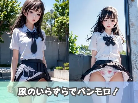 [美女AIコレクション]【制服女子校生】同級生の清楚系JKにパンツ見せてとお願いしたら、エッチな下着がたくさん拝めた件