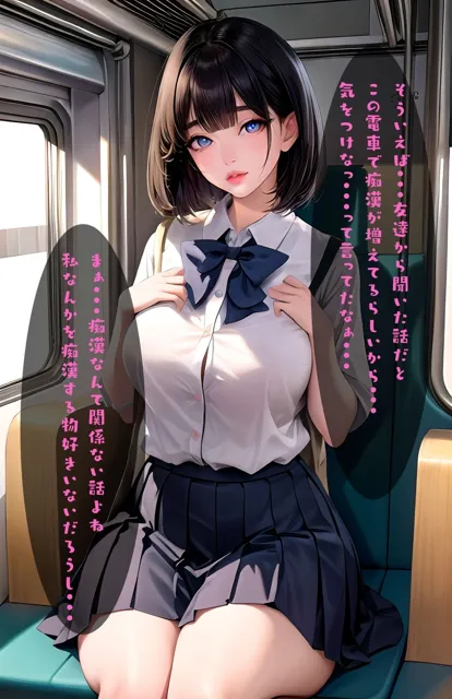 [くりいむぱい]巨乳JK集団痴●電車