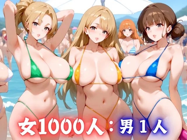 [AI破壊神]【30%OFF】爆乳ハーレムパラダイスinビーチ