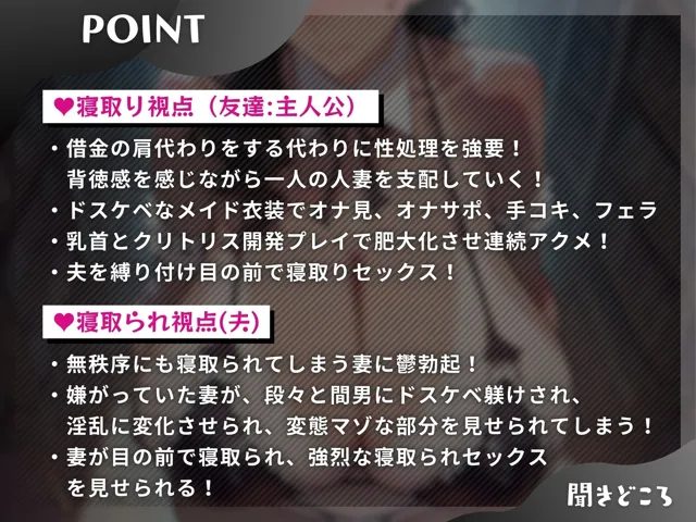 [ドM女史団]借金ネトラレ妻に命令【夫公認】ご奉仕で性処理躾け〜大学時代の友達に躾けられて〜【KU100】