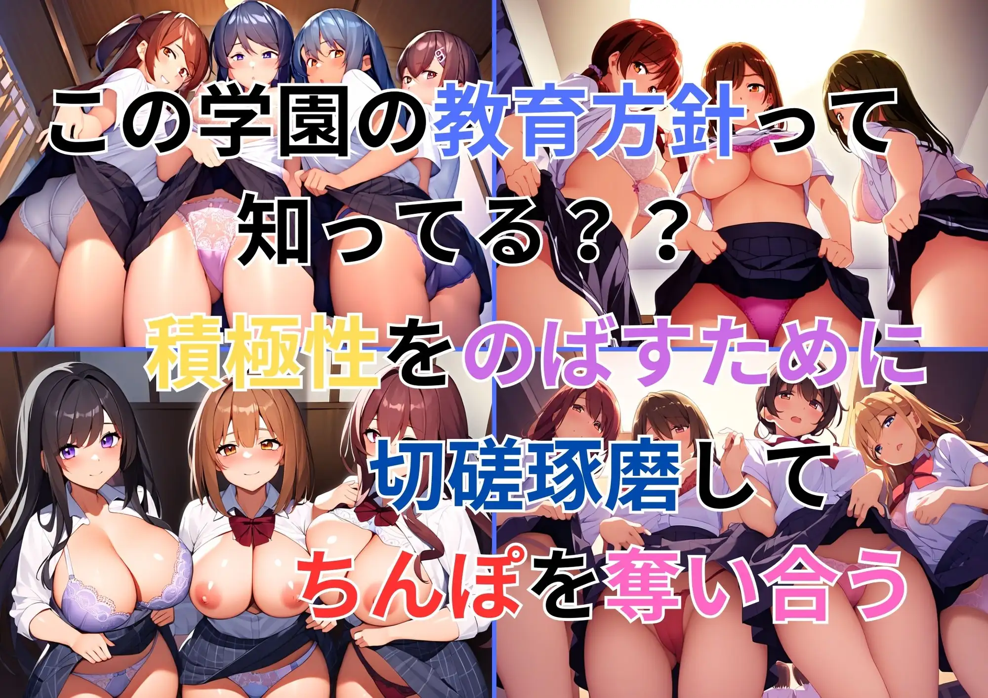 [わんたんめん]【ハーレム学園】都会の女子校生はエロすぎる!制服JKに集団逆レ○プ