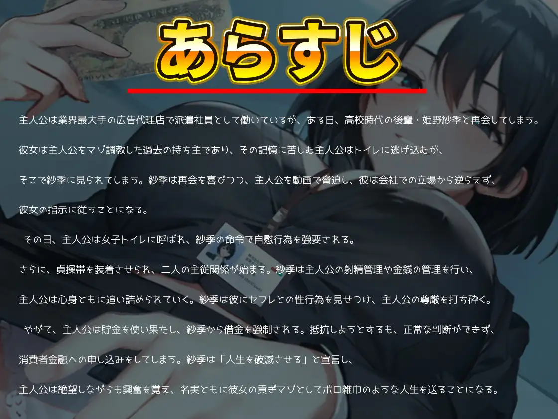 [オスマグロ]【格差・NTRマゾ・搾取】後輩エリート正社員様にお貢ぎ射精管理される童貞派遣社員の僕