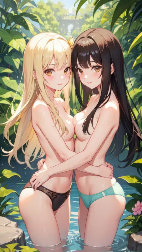 [デジクリエイトスタジオ]女の子2人(百合)の貝合わせセクシーイラスト待ち受けコレクション Vol.1