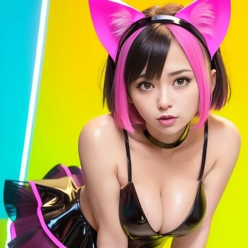 [シックススイートナイン]【95%OFF】猫耳サイバーゴスの仮想地下アイドル達（セリフなし AI画像集）