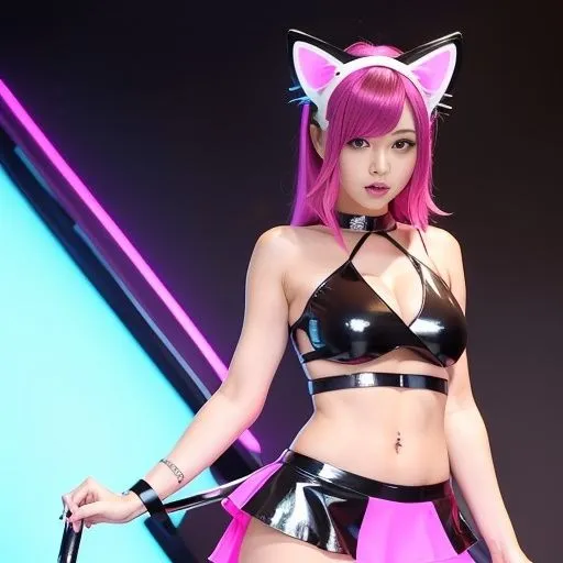 [シックススイートナイン]【95%OFF】猫耳サイバーゴスの仮想地下アイドル達（セリフなし AI画像集）