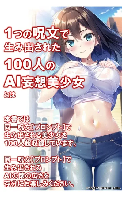 [AIヒロイン研究会]1つの呪文で生み出された100人のAI妄想美少女-33【妄想ナンパ！街中えちえちTシャツ女子編】