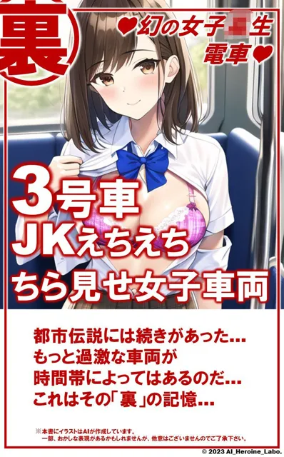 [AIヒロイン研究会]1つの呪文で生み出された100人のAI妄想美少女-38【幻のJK電車【えっちな都市伝説】裏時刻？！ ぽろりだらけのJK電車編】