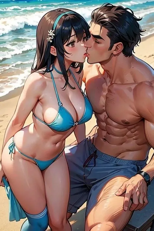 [fundreamer]【30%OFF】海辺でキス魔マッチョ男にナンパされるセクシーお姉さん1