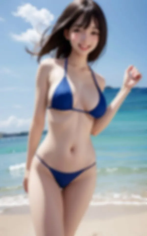 [AI萌え萌えサークル]夏の海で出会った淫らな身体でピュアに笑う可愛い巨乳女子大生