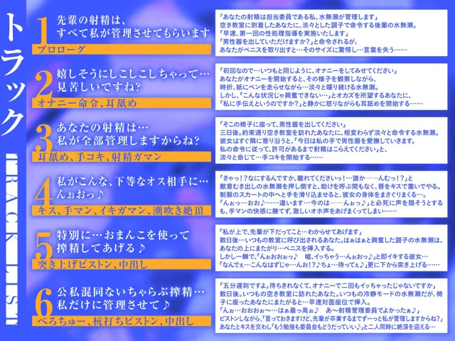 [メスガキプレイ]【90%OFF】射精管理委員に淡々と事務シコさせられて溜まってたので、反撃してどっちが上かわからせました♪（KU100マイク収録作品）