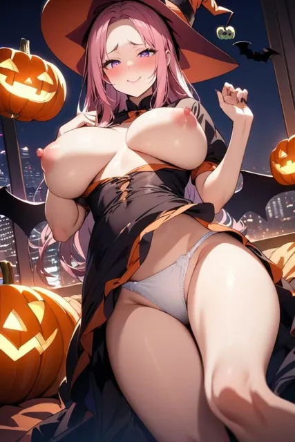 [ぎょぎょ肉ソーセージ]おっぱい丸出しで誘惑してくるドスケベハロウィン魔女コスお姉さん