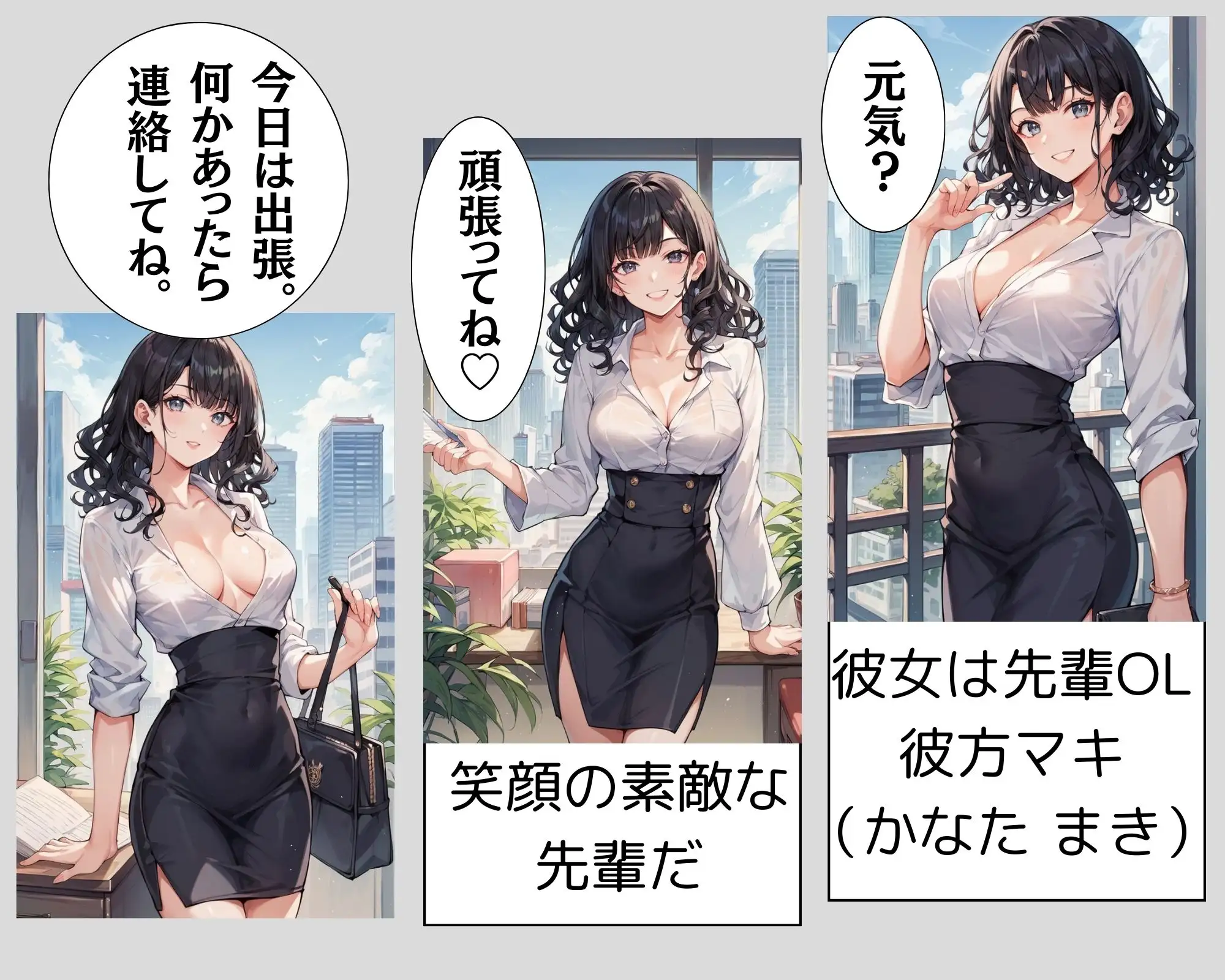 [AI picture factory]美人で巨乳の先輩OLをイカせまくった僕【フルカラーコミック】