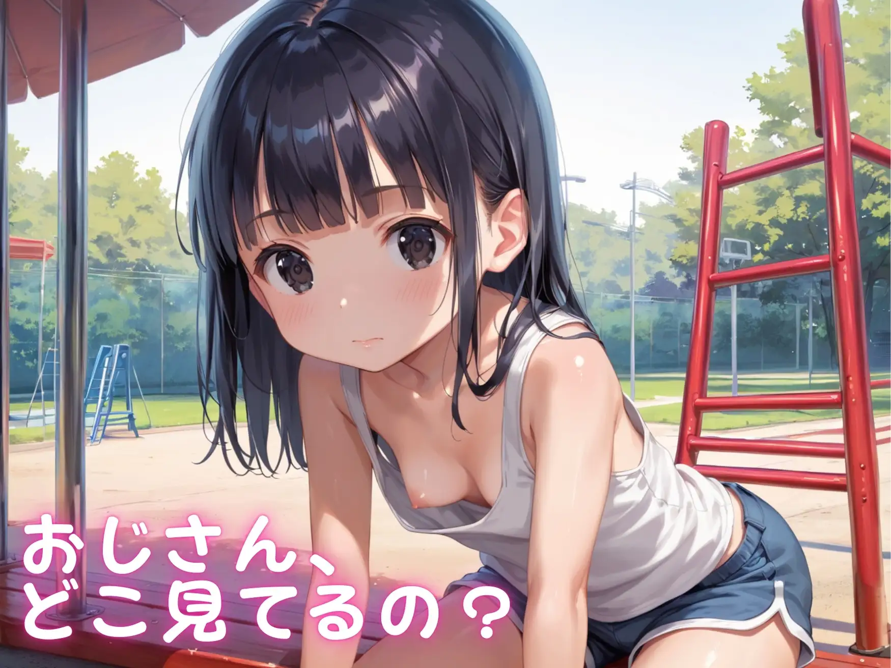 [りんりんあーと]【ねぇ、どこ見てるの?】公園で出会った少女の胸元が無防備すぎて、ちんちんイライラ大暴走