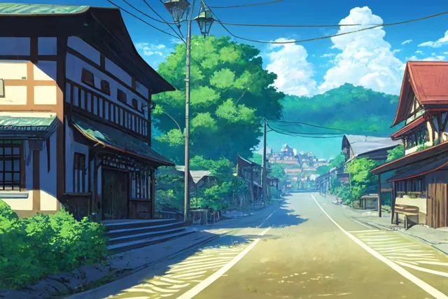 [Game Material Store]【アニメ映画風の街や施設の背景】著作権フリーの高解像度画像（100枚）