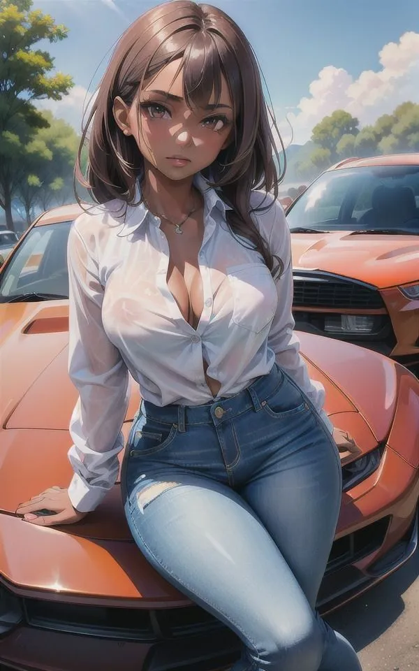 [ダイヤモンドプレス]美少女が車に近づいてきて…乳首が透ける服で挑発されて…