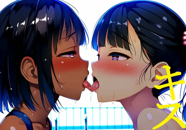 [吸着性粘膜]【レズキス】スク水少女たちの濃厚レズキス幸せ百合プール