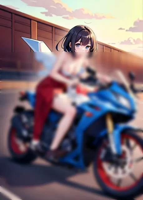 [くれよん王国]バイク少女「ガンガンイクよ！」