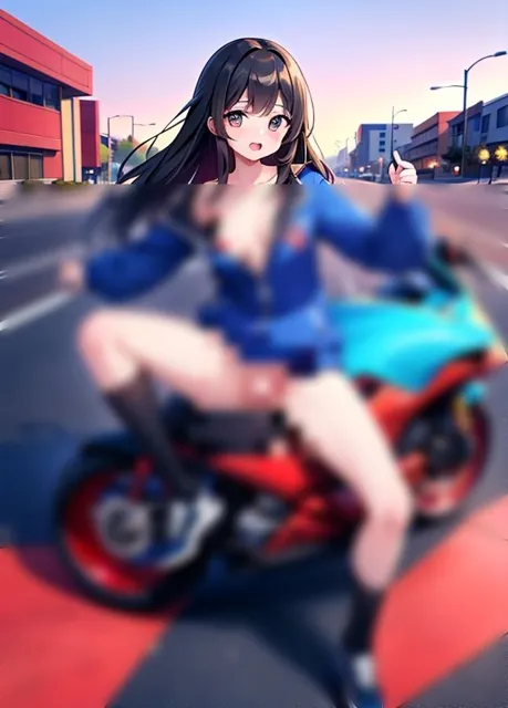 [くれよん王国]バイク少女「ガンガンイクよ！」