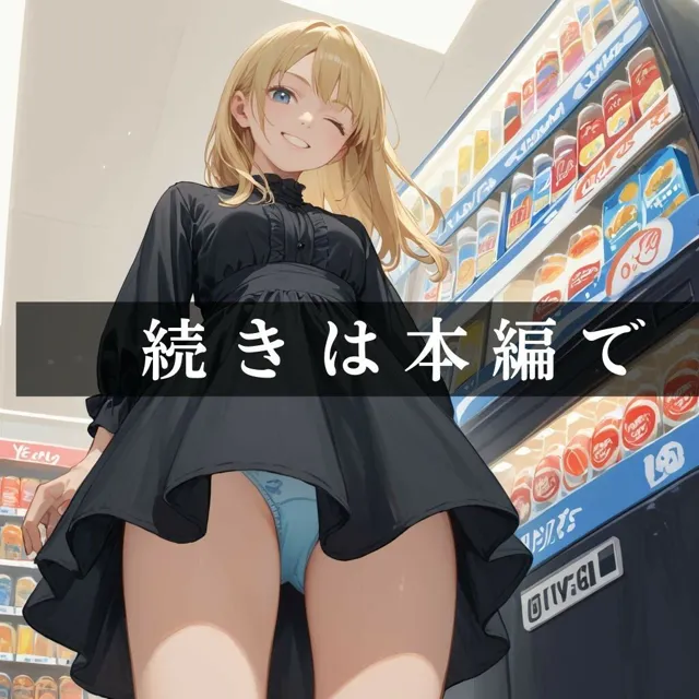 [美女エロAI]自販機前にいる女子のパンチラ画像集 〜散歩中のペット目線でスカート下を覗き見る