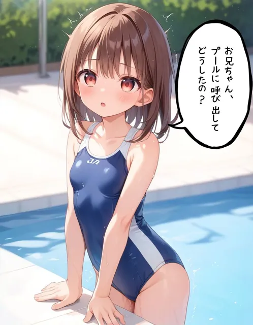 [パイナップル博士]スクール水着でおにいちゃんと秘密の生ハメ撮影会【全ページセリフ付き】