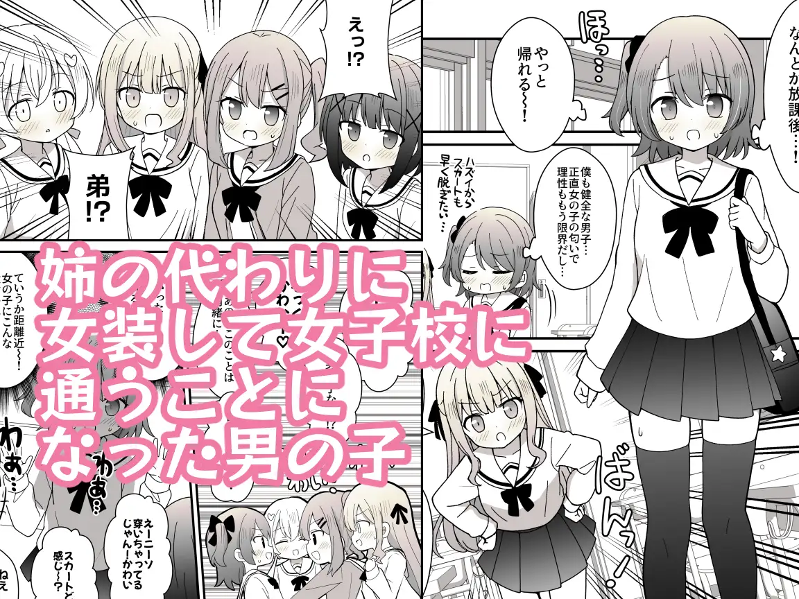 [さがみおきば]姉の代わりに女装して女子校に通うことになったけどバレてえっちな目に遭う話