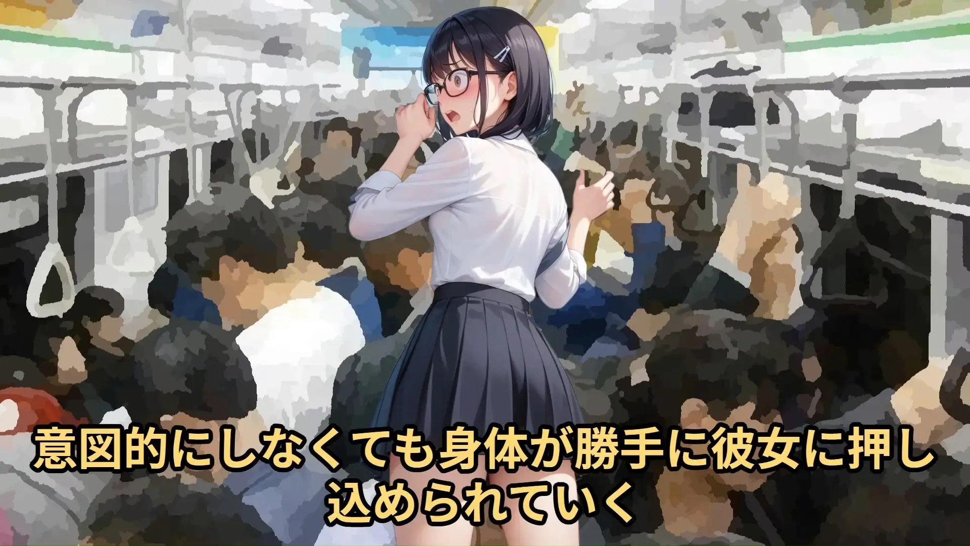 [少女痴漢体験告白]【少女痴○体験告白】満員電車でたまたま目の前に押し込まれてきた少女に押し付けをして、出してることがわかるようにビクビクと腰を痙攣させて恥辱と屈辱にまみれさせた話