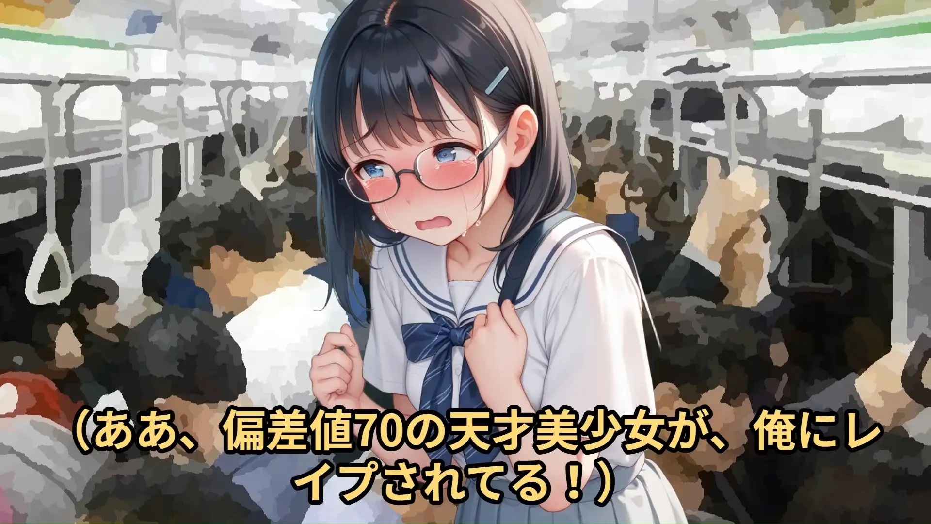 [少女痴漢体験告白]【少女痴○体験告白】満員電車でたまたま目の前に押し込まれてきた少女に押し付けをして、出してることがわかるようにビクビクと腰を痙攣させて恥辱と屈辱にまみれさせた話