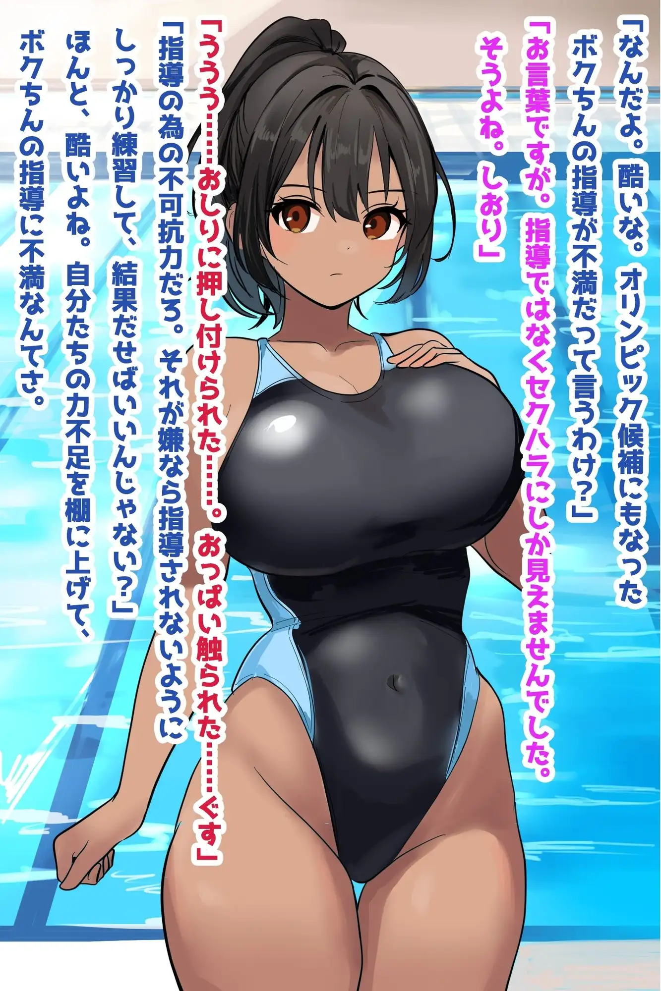 [豊乳斎射爆]巨乳褐色水泳部員、放課後レッスンNTR墜ち