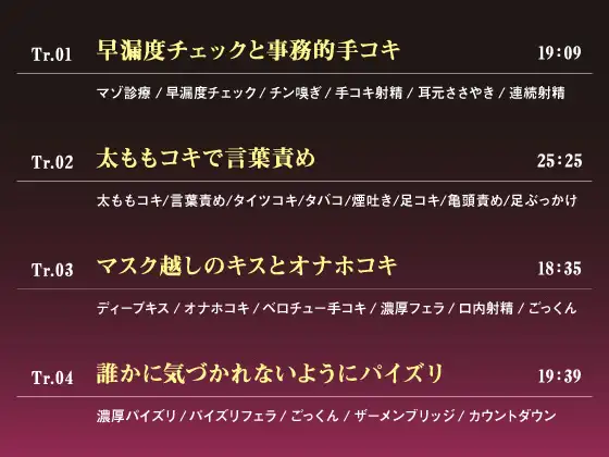 [三度の飯よりフェチが好き]【1/12まで25%OFF♪】やさぐれ保健医の事務的手コキ 〜授業中の嫌々シコシコサポート〜