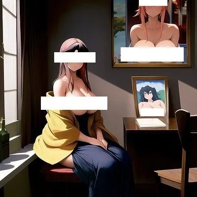 [MUTANTITS]名画復刻:ヨハネス・フェルメールの名画『Woman with Paintings』（アニメ調）