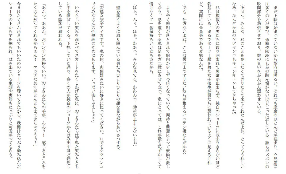 [セミリタイアを目指す小説家志望ミスミケイ]肉便器女装子 本当にあったエッチな体験談 実話猥談