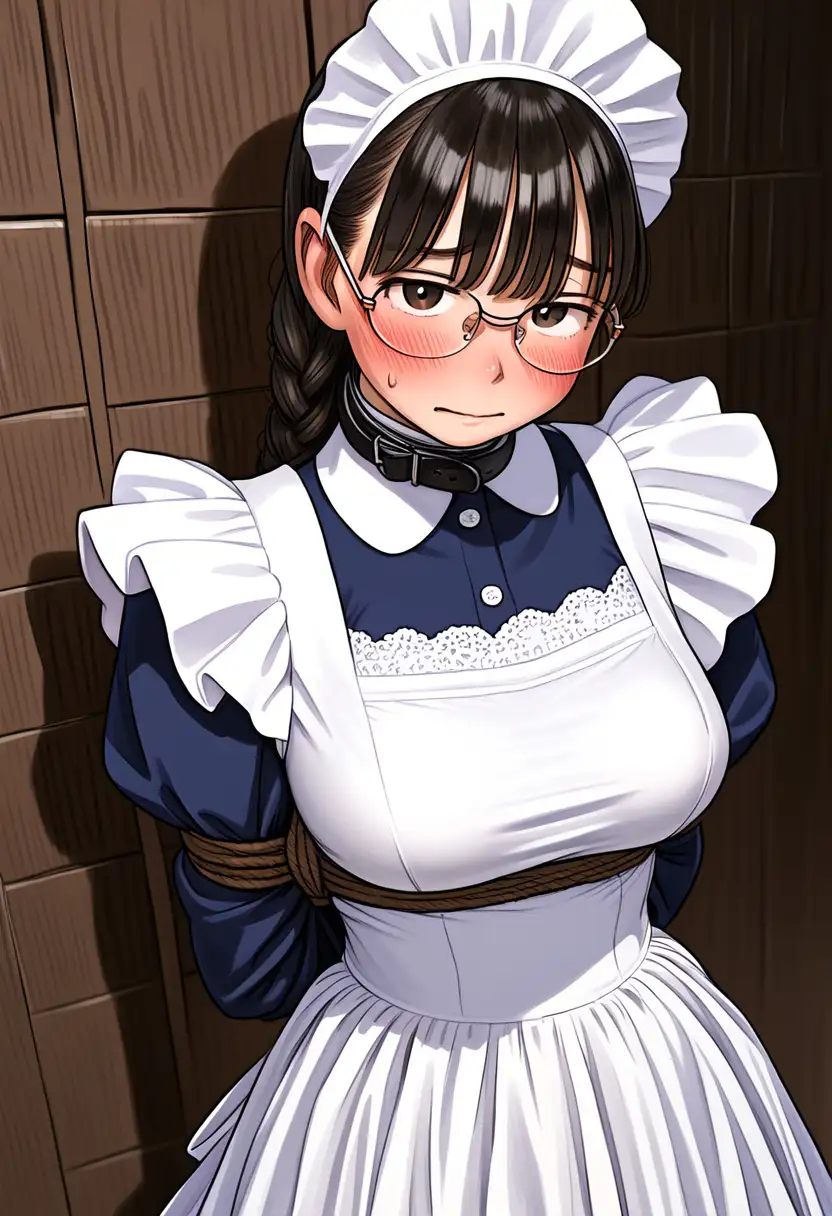 [MaidとかGlasses屋]発育おっぱいのめがねメイドちゃん ご主人サマにおしおきされる